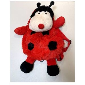 Kids ladybug plush soft animal backpack